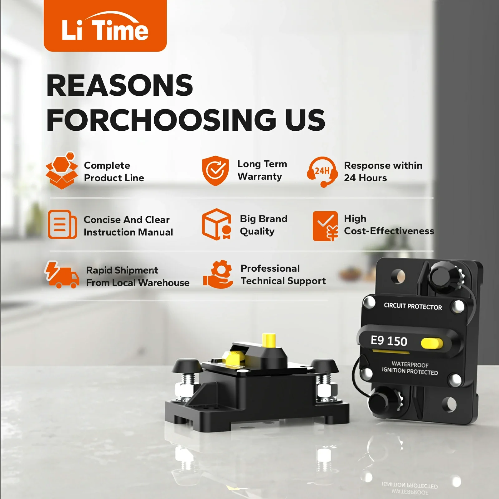 LiTime 150A Switchable Circuit Breaker for LiFePO4 Batteries