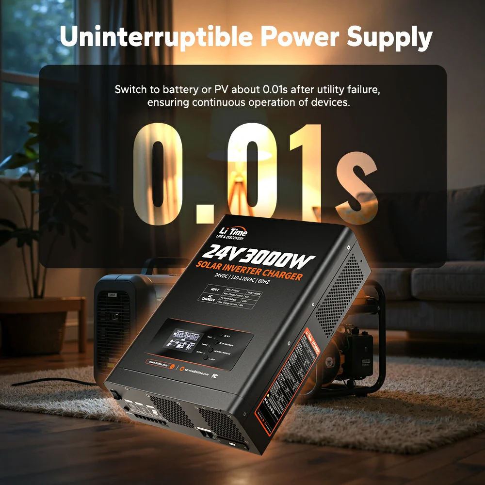 LiTime 24V 3000W Pure Sine Wave Solar Inverter Charger 6 LiTime 24V 3000W Pure Sine Wave Solar Inverter Charger