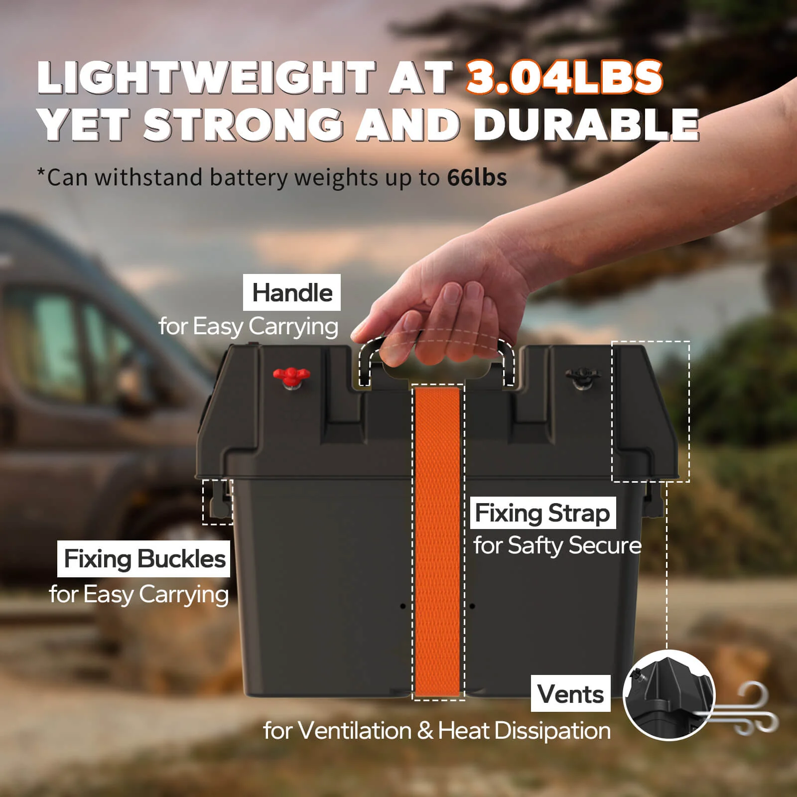LiTime Group 24/27/31 Marine Battery Box, Built-in Voltmeter 749 LiTime Group 24/27/31 Marine Battery Box, Built-in Voltmeter