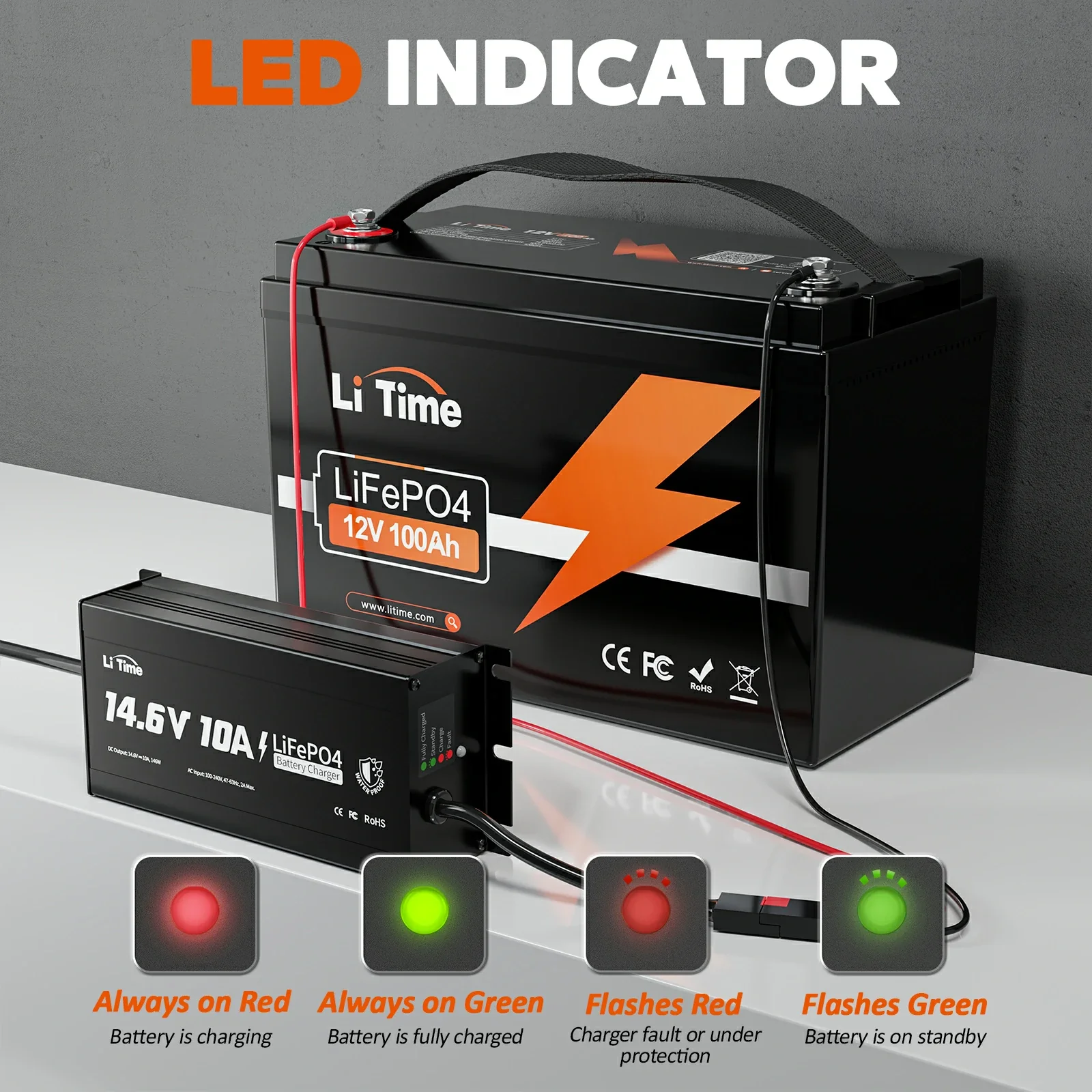 ✅Like New✅LiTime 12V (14.6V) 10A Lithium Battery Charger IP65 Waterproof 6 ✅Like New✅LiTime 12V (14.6V) 10A Lithium Battery Charger IP65 Waterproof