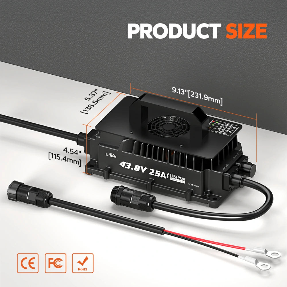 ✅Like New✅LiTime 36V (43.8V) 25A Lithium Golf Cart Waterproof Battery Charger