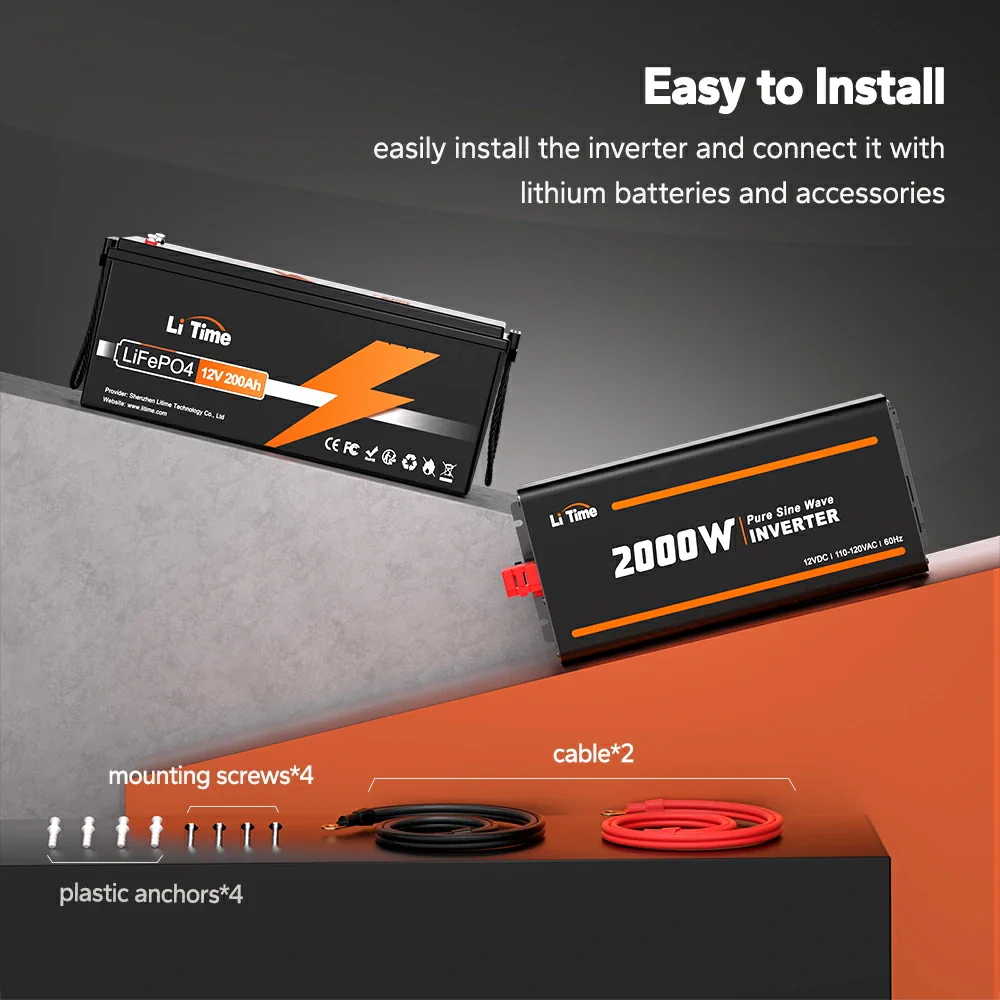 ✅Like New✅LiTime 2000 Watt 12V Pure Sine Wave Inverter