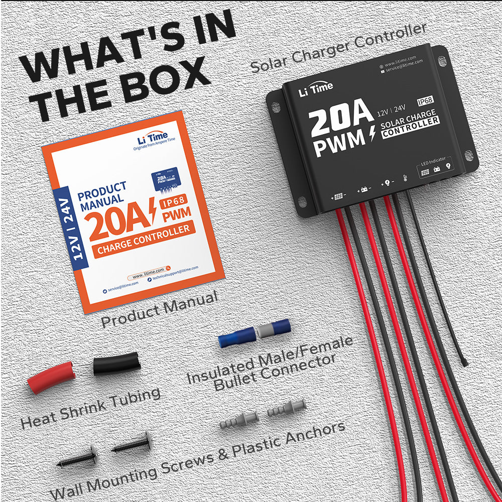 ✅Like New✅LiTime 12V/24V 20A PWM Solar Charge Controller with Bluetooth 6 ✅Like New✅LiTime 12V/24V 20A PWM Solar Charge Controller with Bluetooth