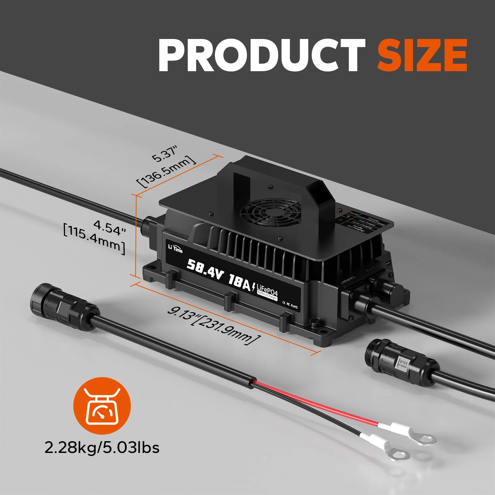 ✅Like New✅LiTime 48 Volt (58.4) 18A LiFePO4 Battery Charger IP65 Waterproof