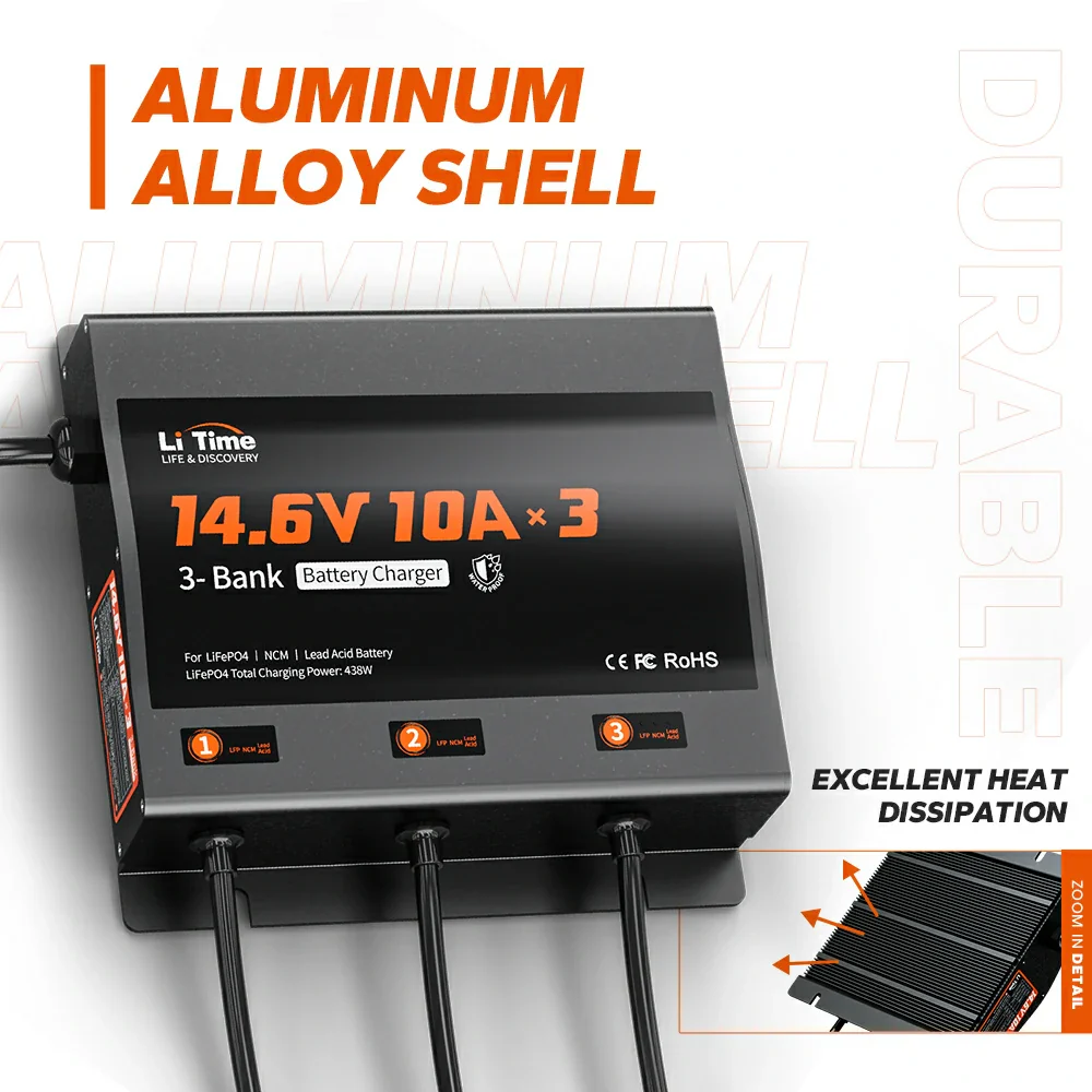 ✅Like New✅LiTime 3 Bank 12V 10A Battery Charger 4 ✅Like New✅LiTime 3 Bank 12V 10A Battery Charger